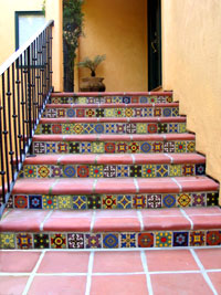 image of a deco tile stairway