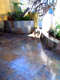 image of a slate patio